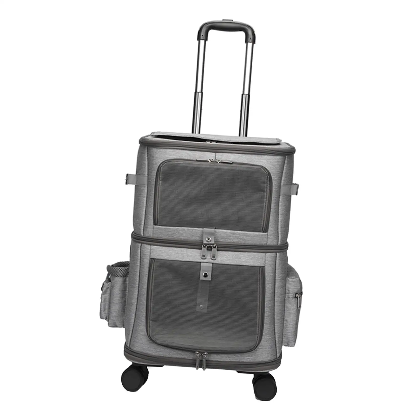 

Складная сумка-тележка для домашних животных, вместительный дышащий боковой карман, чехол для переноски, переноска для путешествий на откр...