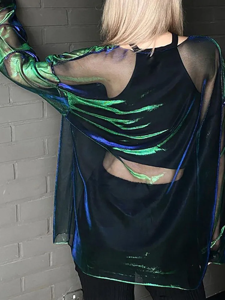 Женская прозрачная футболка с круглым вырезом