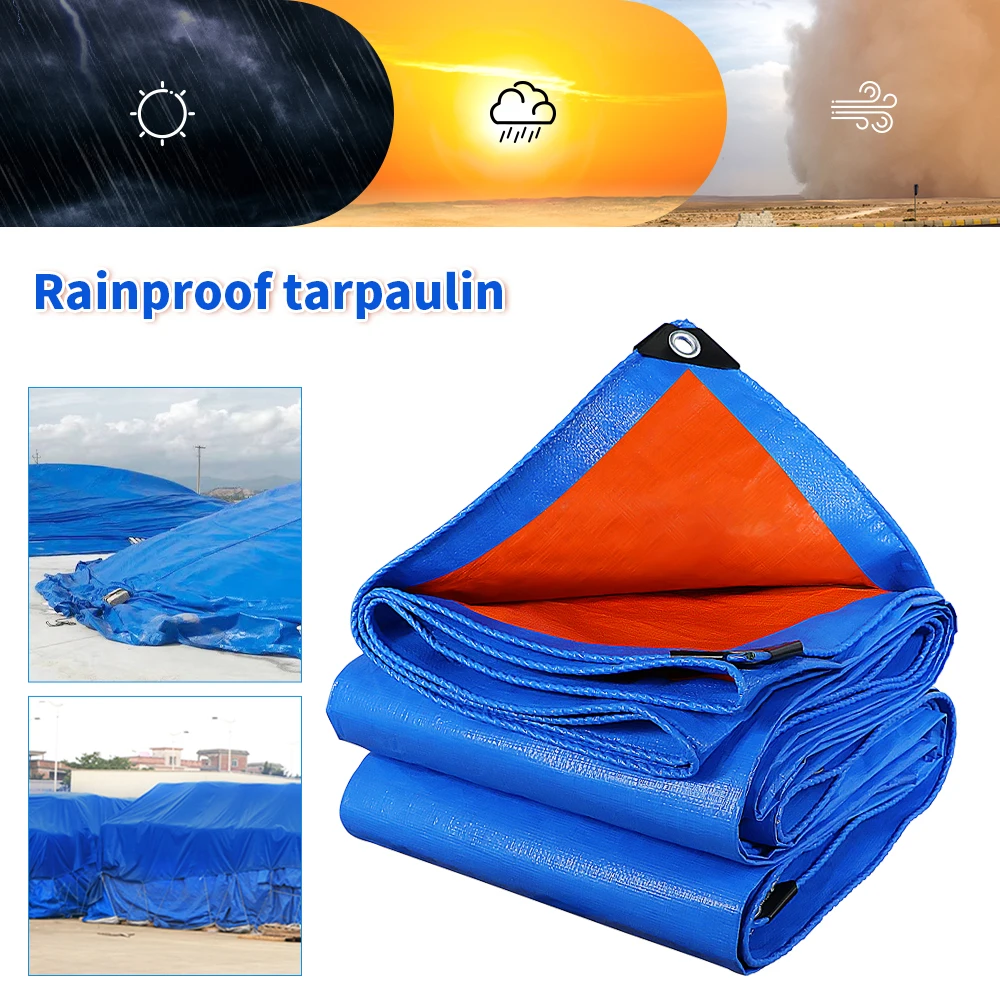 0.35mm PE Tarpaulin Rainproof Cloth Outdoor Garden Plant Awnings Shed Boat Car Truck Waterproof Shading Sail Pet Dog House Cover
