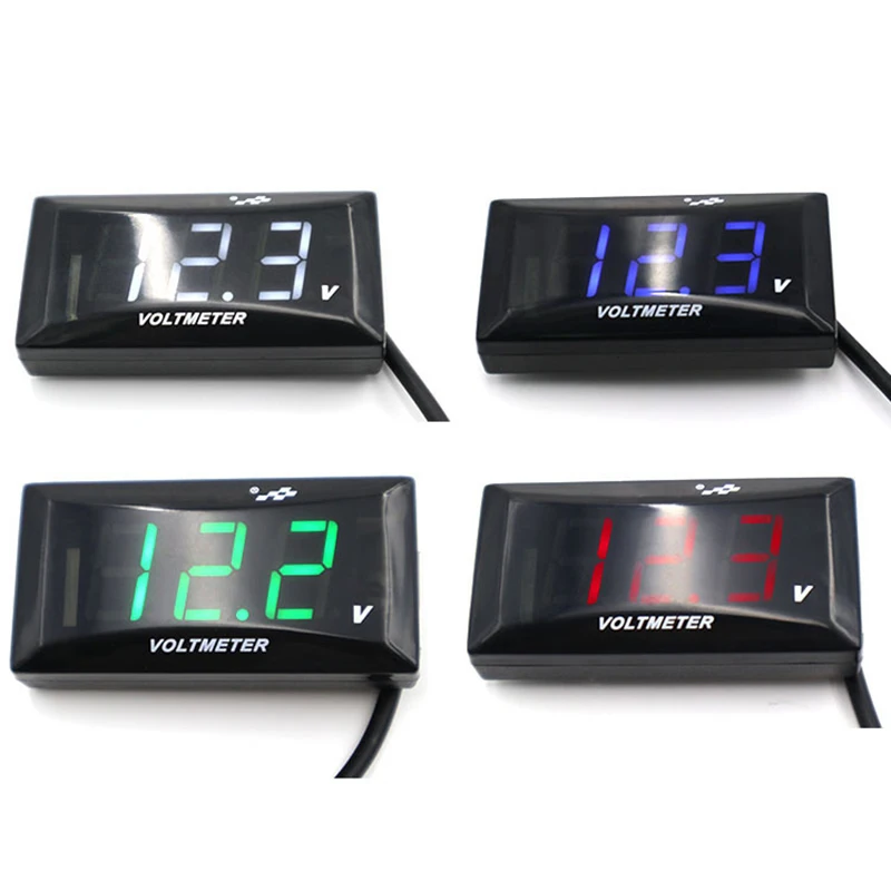 

Цифровой вольтметр, мини-тестер с ЖК дисплеем, 12 В, для автомобилей и мотоциклов