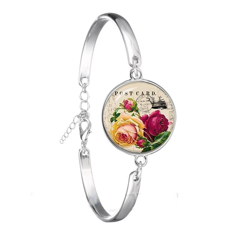 

2023 New Mandala Flower Design Time Gem Bracelet Europe and America Silver Plated Chain Bracelet Jewelry Friend Gift