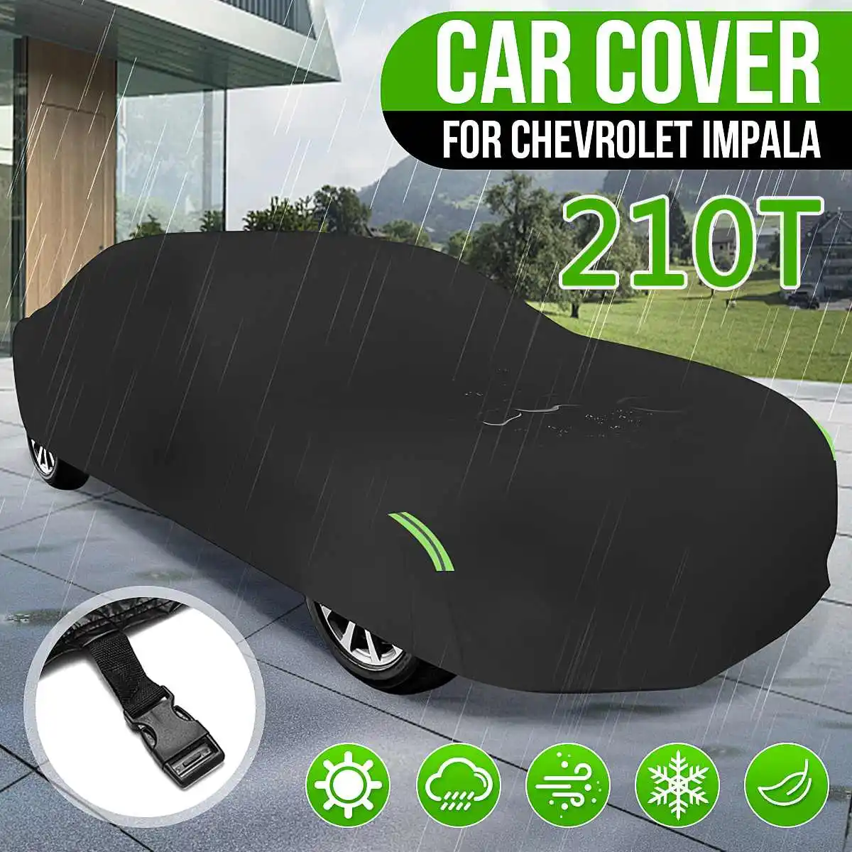

210T Full Car Cover For Chevy Impala 1958-2018 Waterproof Anti-UV Outdoor Protection Dust-proof Auto Exterior Case Cover
