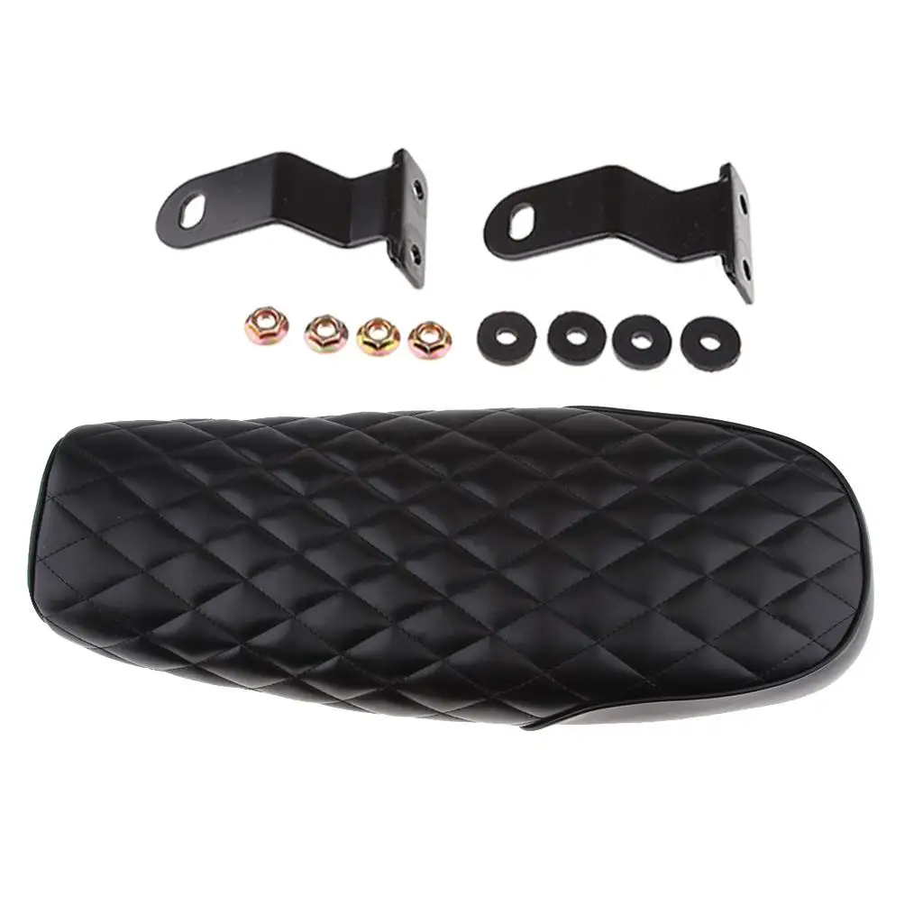 Мотоциклетное винтажное седло dolity для кафе стильное с ромбовидным узором черная