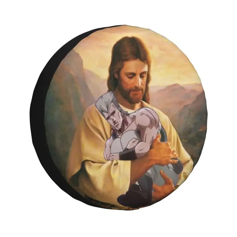 

Jojos Bizarre Adventure Polnareff Jesus Spare Tire Cover for Jeep Pajero SUV RV Camper Car Wheel Protectors Accessories