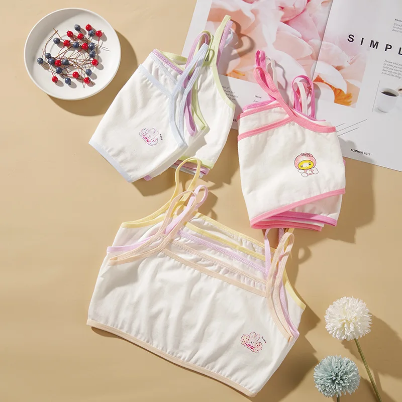 

4 шт./Лот, детский хлопковый бюстгальтер для девочек