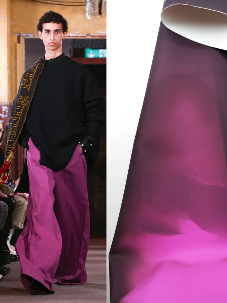 

Temperature Sensitive Plain PU Faux Leather Fabric Dark Purple To Violet Color Changing Apparel Bags Furniture Creative Cloth