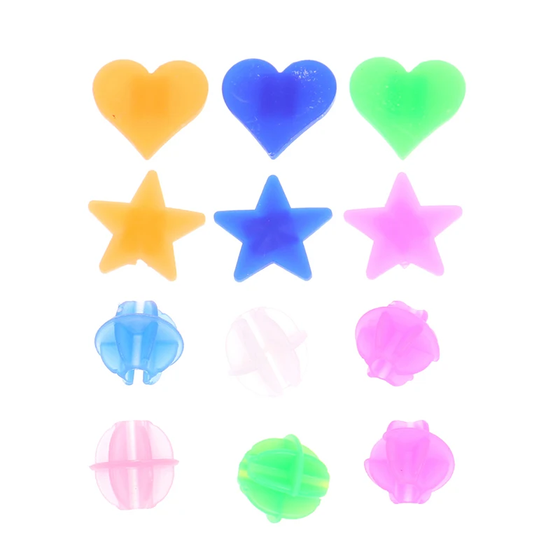 

Пластиковые разноцветные зажимы с сердечками и звездами, 36 шт.