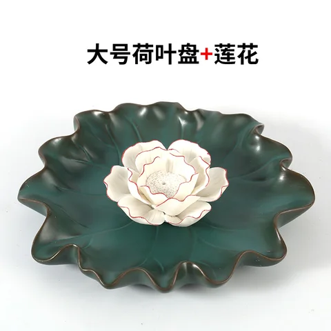 Vintage Ceramic Essential Oil Burner Accessories Lotus Inscence Censer Plate Meditation Soporte Incienso Spiritual Decor OB50XL