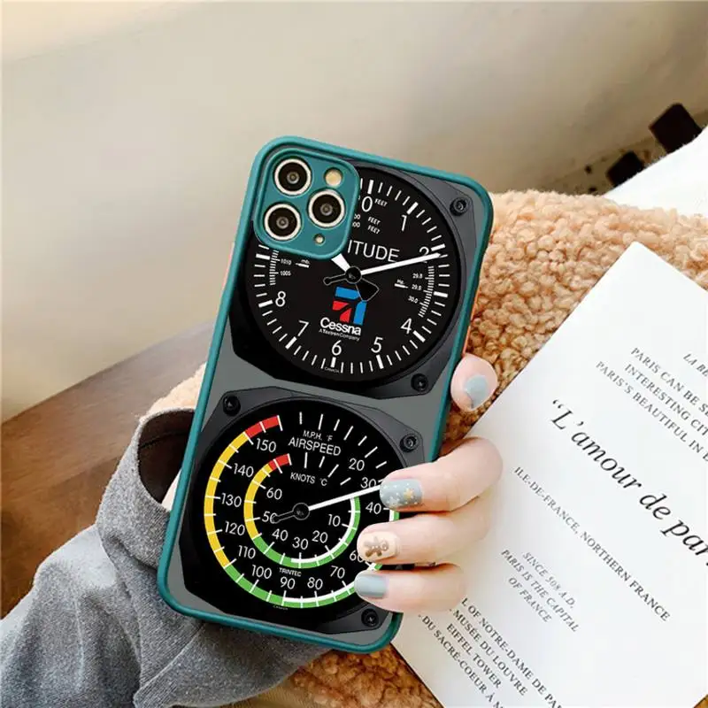 Aviation Aeroplane Helicopter Cockpit Instrument Phone Case for iPhone 14 11 12 13 Mini Pro Max 8 7 Plus X XR XS MAX Translucent