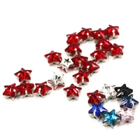 10 mm 20pcsbag star shape 7 color crystal glass stone sewing rhinestones with silver claw diy jewelry making nail