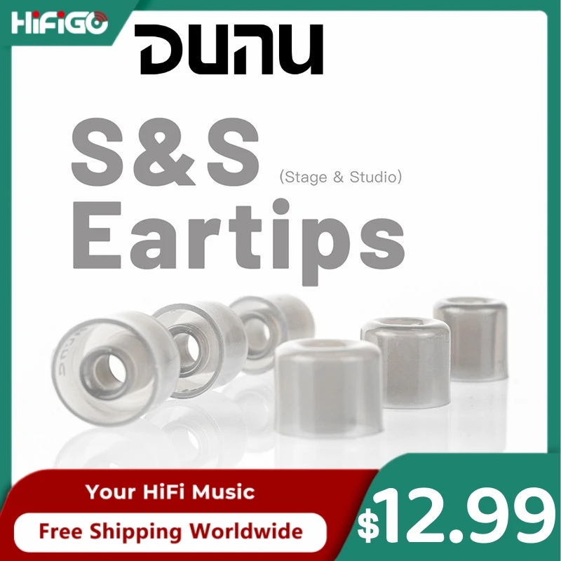 DUNU S&S (Stage & Studio) Silicone Eartips For 4.0mm-6mm Nozzle S/M/L/XL, Universal Silicone Ear Tips for Headphone, Earbuds