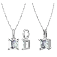 100 moissanite necklace 925 sterling silver jewelry set cute gift fashion women shiny jewelry