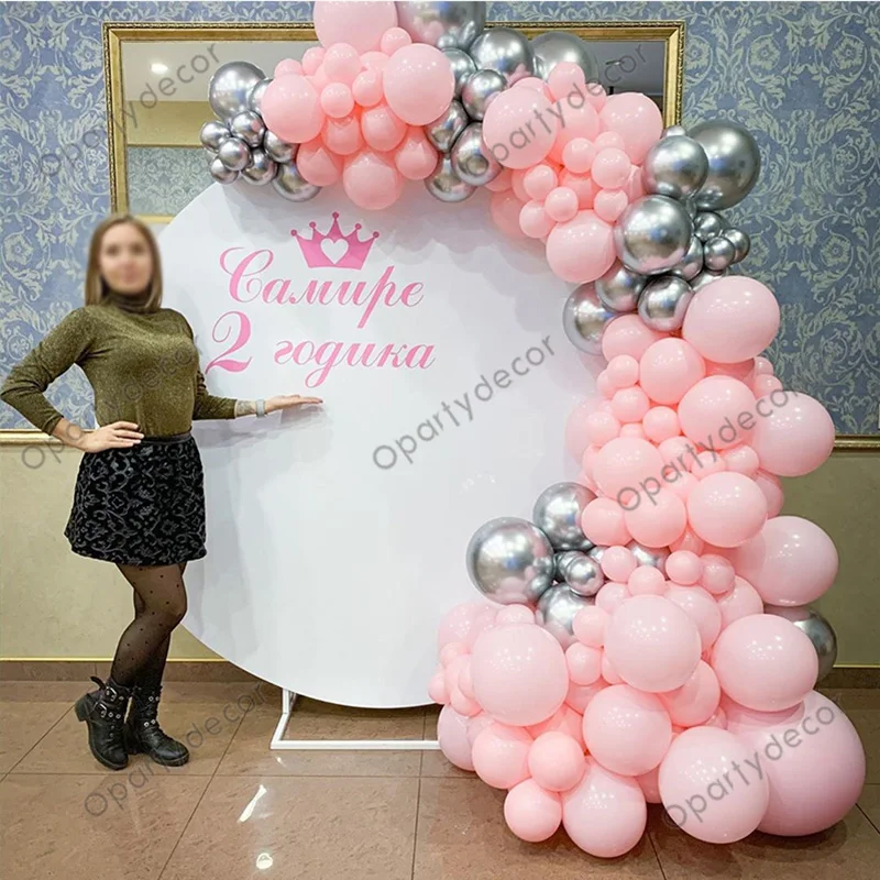 

Pastel Pink Baby Shower Party Balloon Garland Decoration Chrome Metallic Gold Ballon Kid Happy Birthday Foil Decoration Ballos