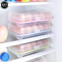 new 15 grid egg storage box portable egg holder container for refrigerator eggs organizer box kitchen accessories organizer