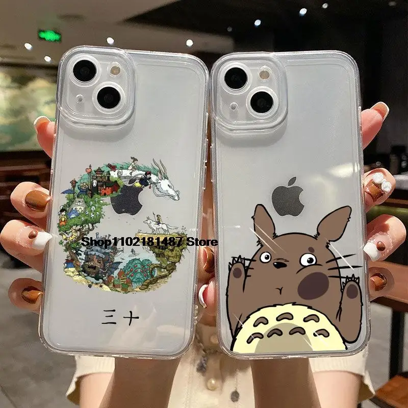 

Cartoon Studio Ghibli Spirited Away Phone Cover For iPhone 11 12 13 14 Pro XS Max X XR 7 14 Plus 13Mini Clear Soft Silicone Case