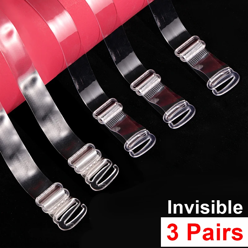 

3 Pairs Women's Clear Bra Straps Transparent Invisible Detachable Adjustable Shoulder Strap Elastic Belt Intimates Accessories