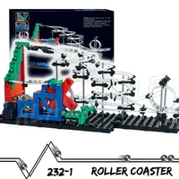 860cm Rail Marble Run Gear Drive Stairs Maze Race Roller Coaster Electric Elevator Model Building Boy Set Rolling ball Sculpture