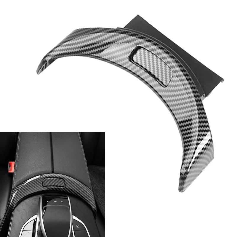 

Car Carbon Fiber Center Console Armrest Switch Button Trim Cover Replacement for Benz C GLC Class W205 W253 2015-2021