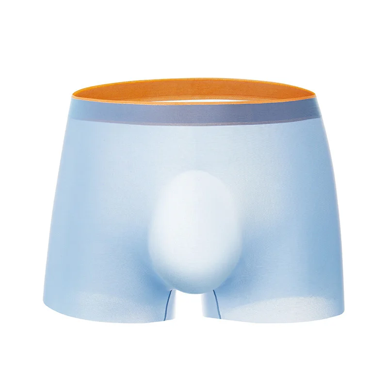 

Men's Convex Pouch Boxer Shorts Ice Silk Briefs Seamless Ultra-Thin Quick Dry 3D Underpants Low Waisted Breathable Underwear