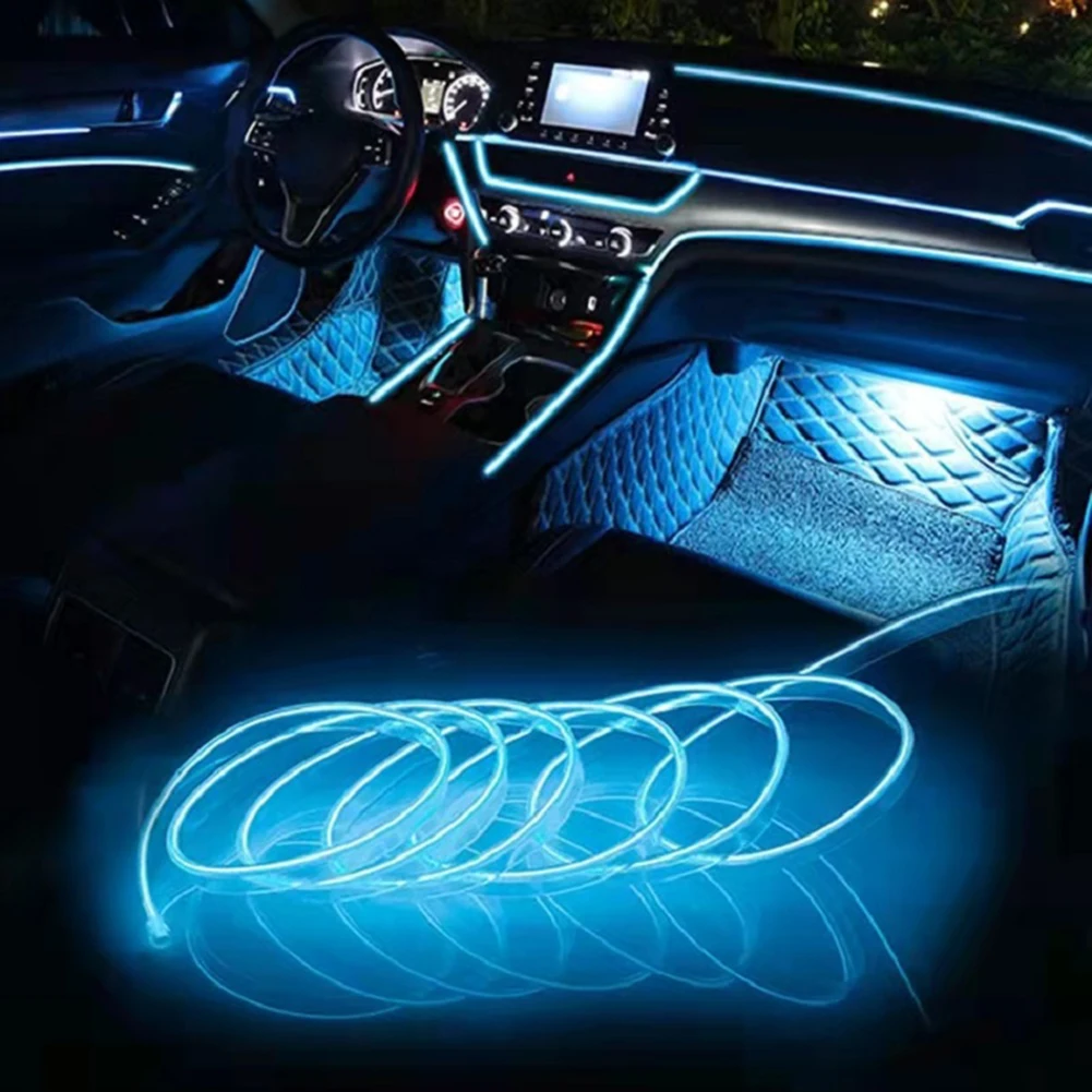 

3/5m DIY Flexible Ambient Light Car Interior EL Wiring LED Strip Decorative Lamp for Auto Party Atmosphere Lighting