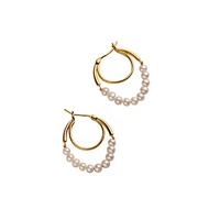 pearl hoop earrings for women 2022 luxury fashion open large circle round elegant valentines birthday christmasn jewelry