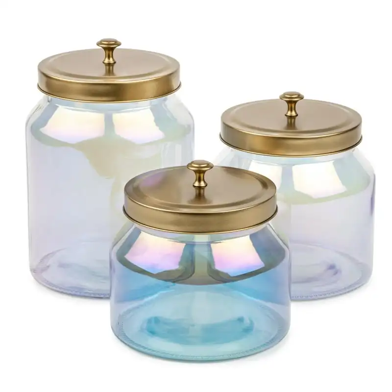 

Glass Storage Jars, 3-Piece Set Food storage containers Kitchen organizer Container Small container Squeeze bottle Glass jars wi