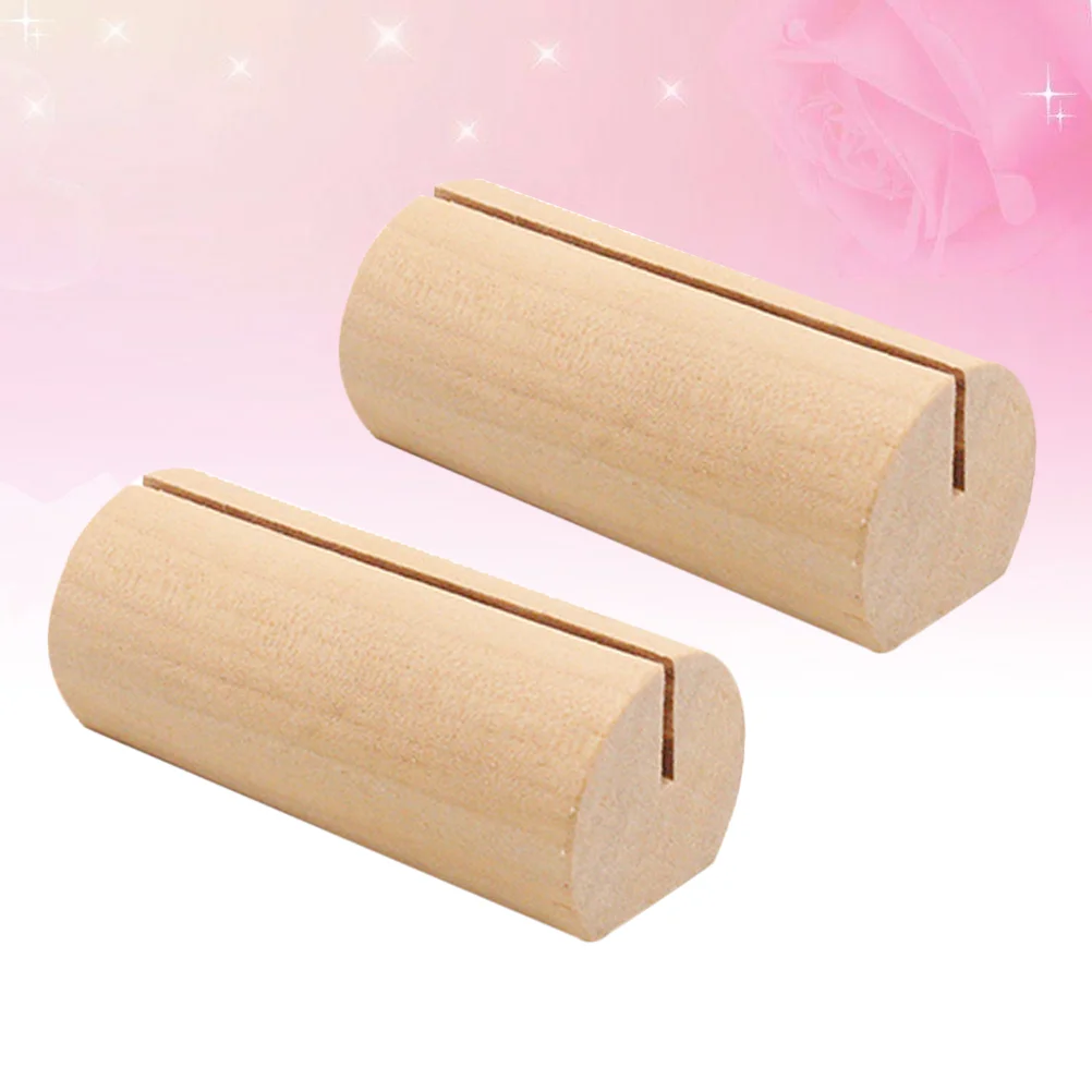 

10 Pcs Business Holder Wooden Cylindrical Shaped Photo Stand Picture Holder Memo Holder