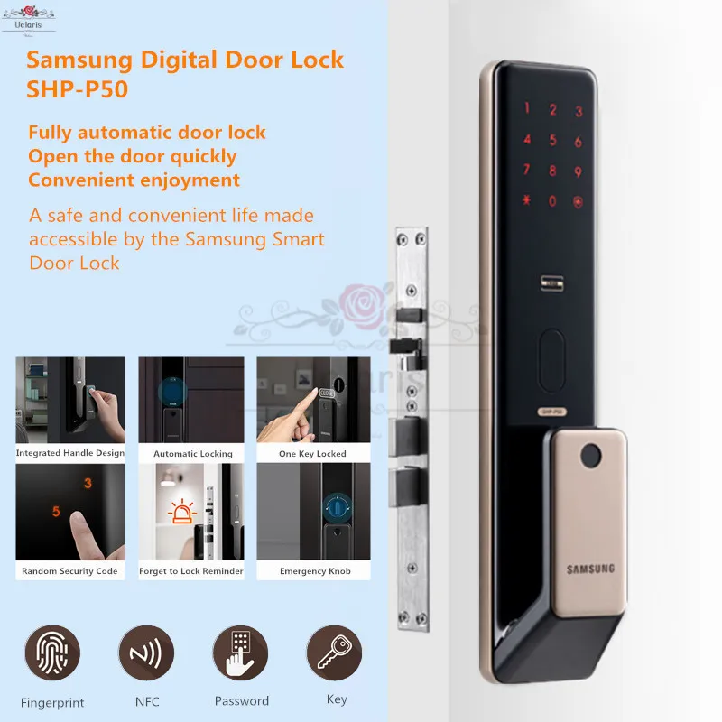 Умный Цифровой Дверной замок Samsung SHP-P50 биометрический с распознаванием отпечатка