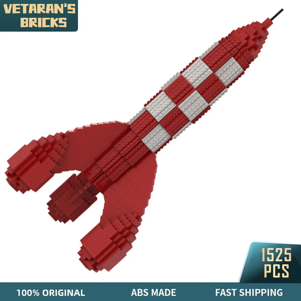 

MOC Rocket Space Shuttle The Adventures of Tintinge Spacecraft Anime Figure Bricks Model Children Toys for Boys Building Blocks