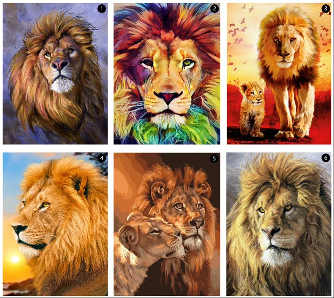 

5D diamond painting beast lion DIY diamond embroidery Square round full Diamond Cross Stitch suite home bedroom wall decoration