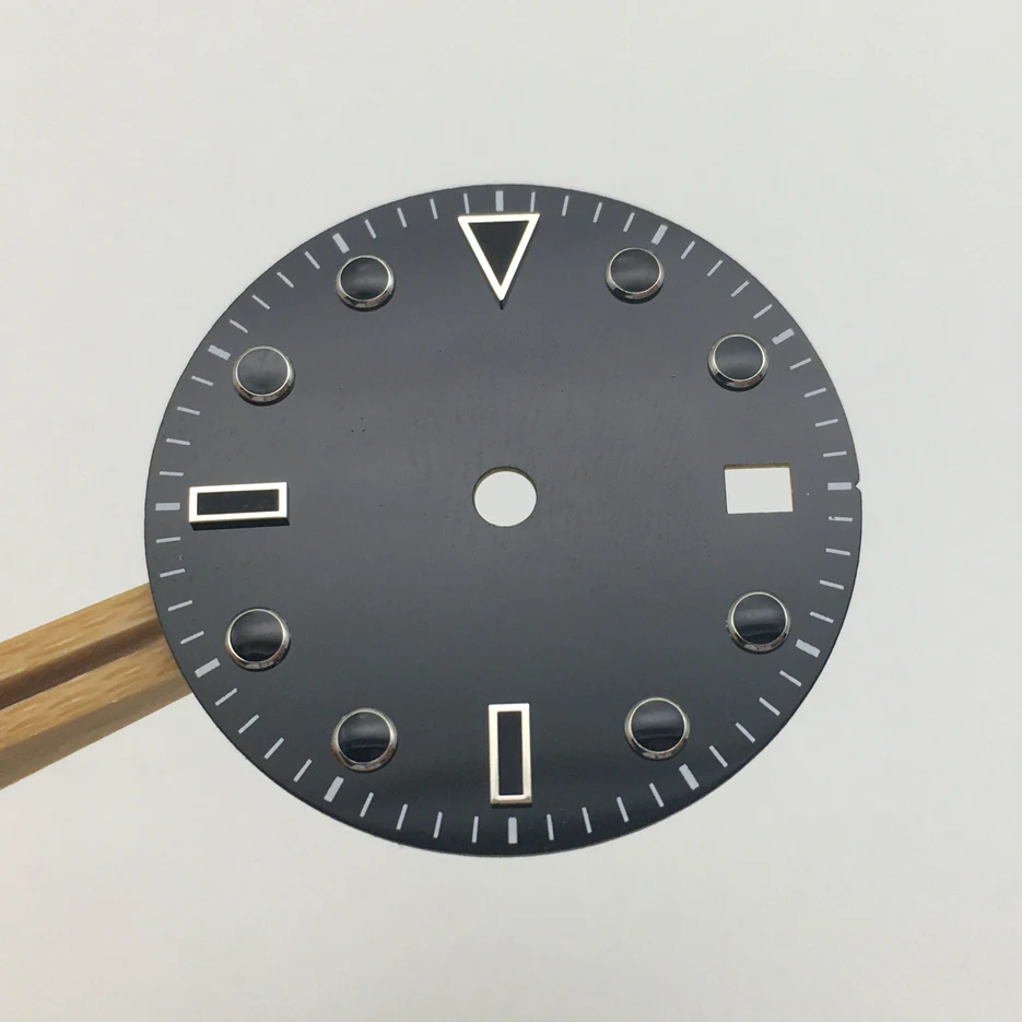 Modified 29MM Black Dial Replacement Precision Blue Luminous Lettering Dial Fit For 8200 8215 Movement 2836aa