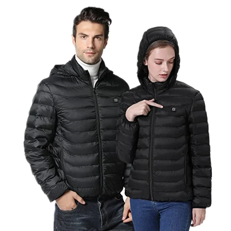 Куртка с капюшоном и подогревом для мужчин женщин машинная стирка