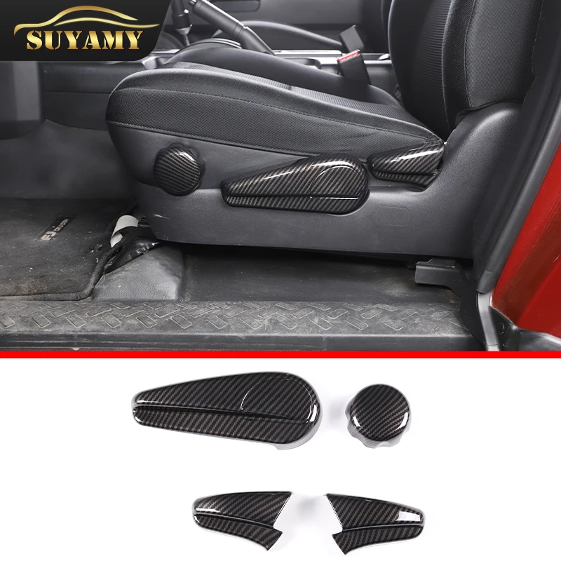 

ABS Carbon Fiber Style Car Seat Adjust Button Cover Sticker For Toyota FJ Cruiser 2007-2021 Auto Interior Accessories 4Pcs