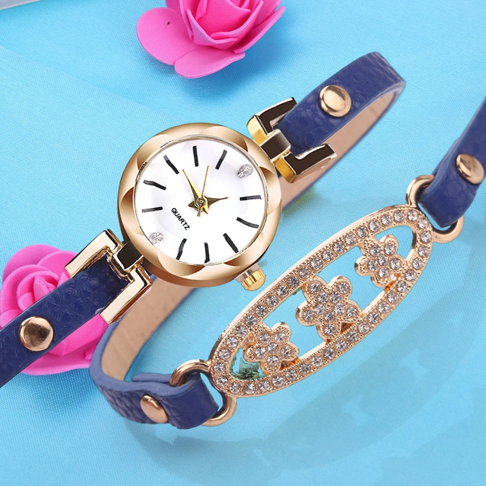 

Многослойные наручные часы с кожаным ремешком диаметром циферблата 22/24 мм высококлассные Кварцевые женские повседневные часы-браслет