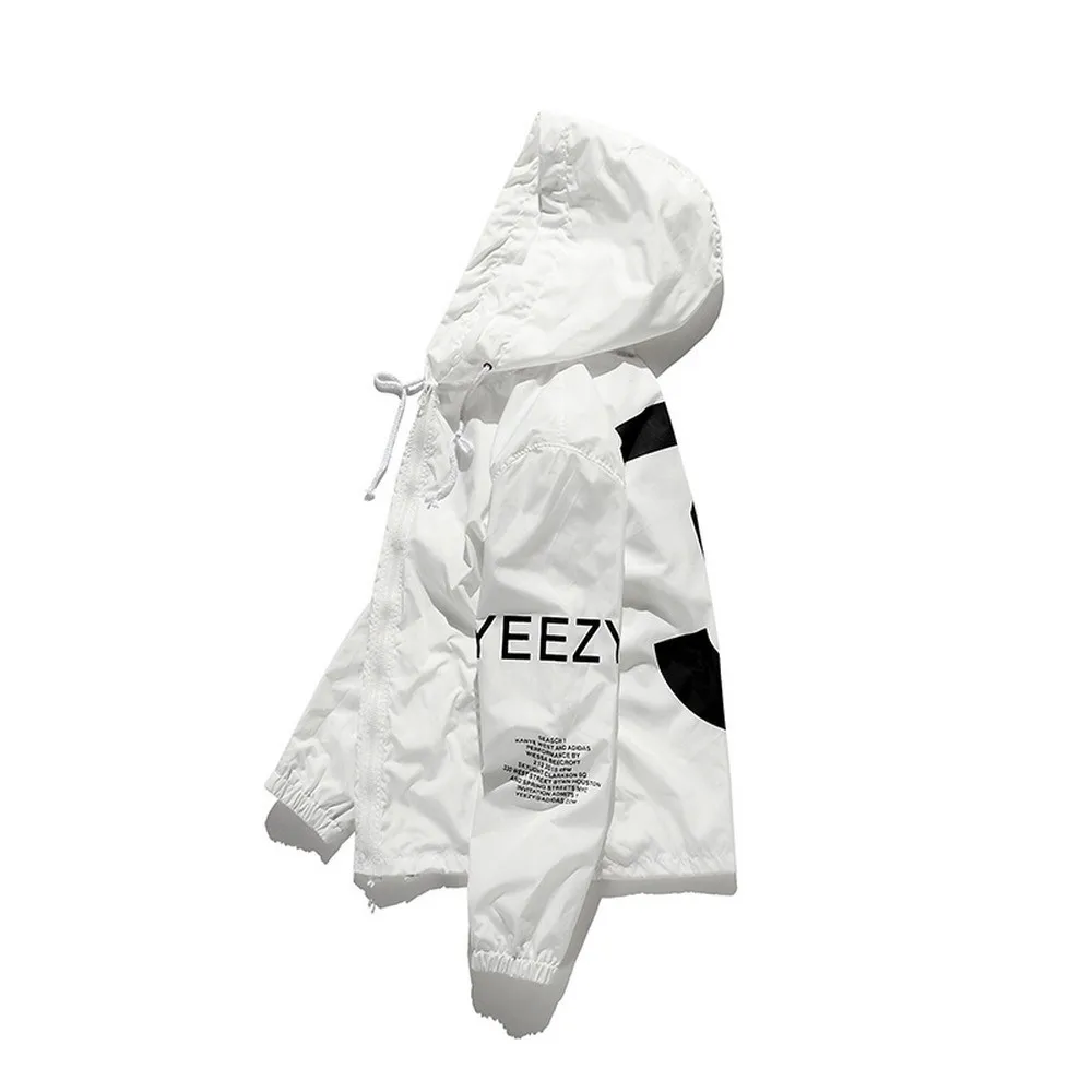 

New Autumn Kanye West Y3 Mens Windbreaker Jakcets Casual Hooded Bomber Jacket Men Fashion Hip Hop Streetwear Outdoor Coat Male