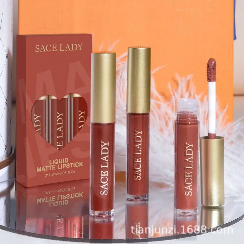 

Lasting Colored Soft Mist Lip Gloss 3pcs Set Waterproof Liquid Matte Lipstick Lipstick Gift Set Beauty Cosmetics Lip Glaze Set