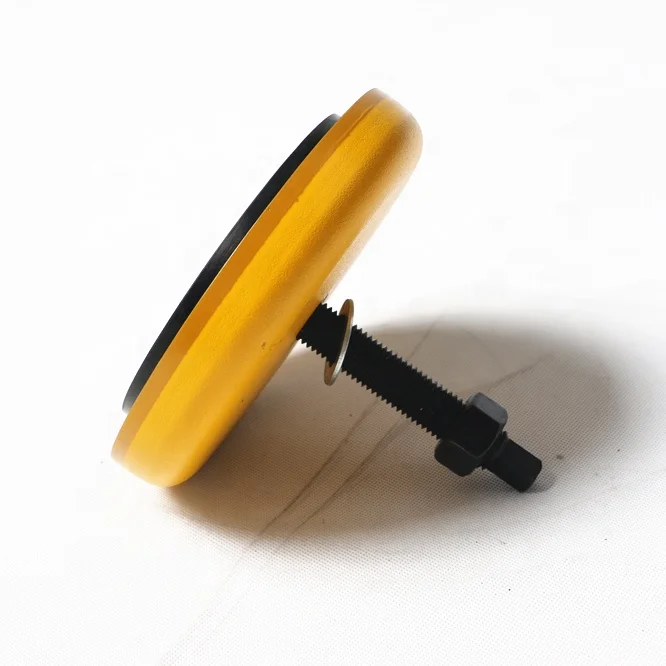 

Round anti vibration machine mounting pads with levelling feet