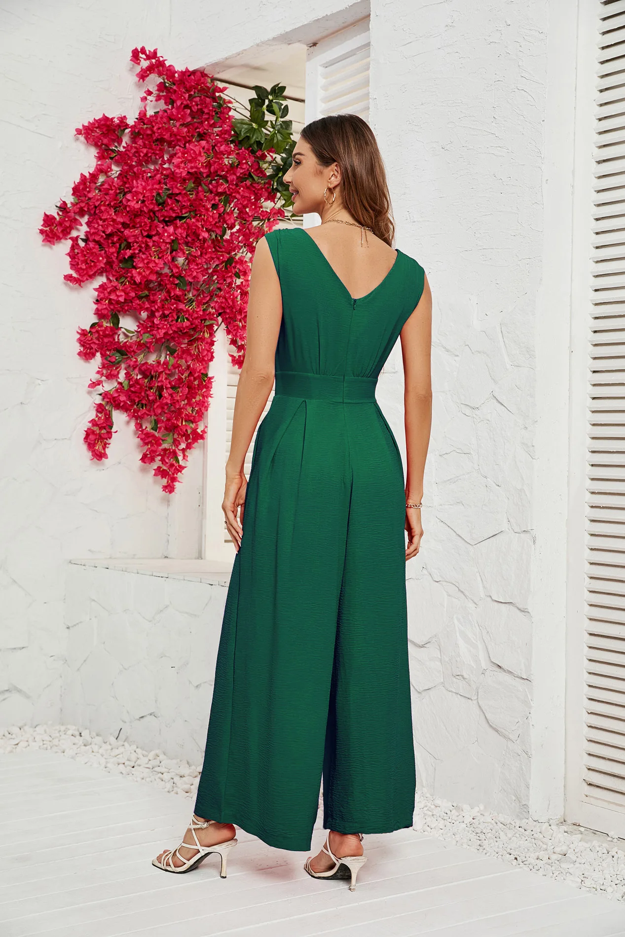 Women's Clothing 2023 Summer Commuting Sleeveless Fashion Sleeveless Sleeveless Jumpsuit Women