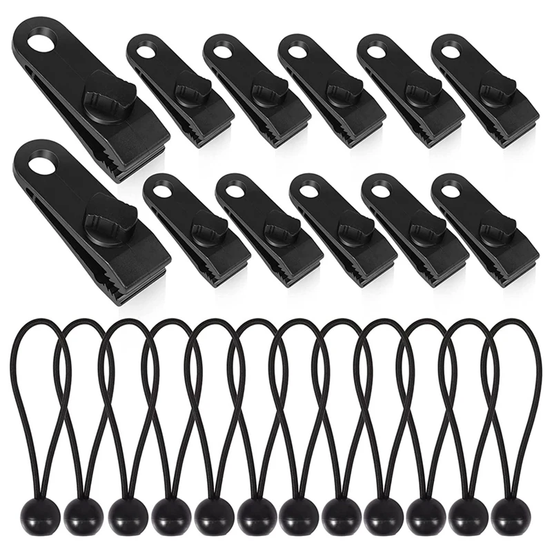 

24 PCS Heavy Duty Lock Grip Awning Clips Outdoor Tent Clip Tarp Clamps Tarp Fasteners,Tent Clips Pool Awning Cover Bungee