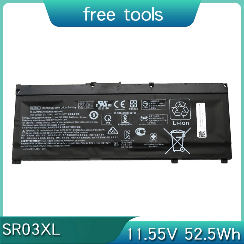 Аккумулятор SR03XL 11 55 В 52 5 Втч для HP OMEN 15-CE001TX 17-CB0052TX Pavilion Gaming 15-CX0096TX POWER 15-CB002NE HSTNN-DB8Q
