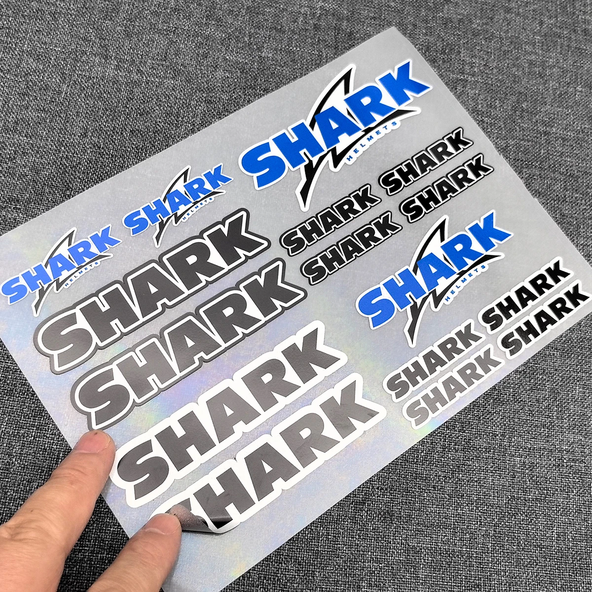 Фото Набор из 16 наклеек на шлем SHARK: высококачественные печатные и вырезанные наклейки для мотоциклов №5