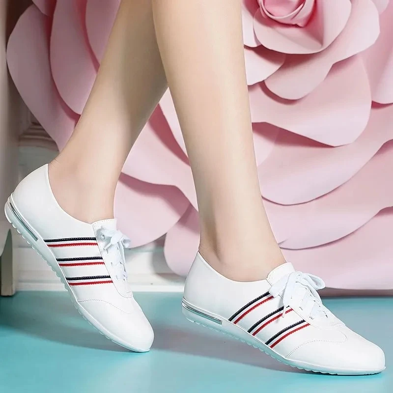 

Женские кожаные кроссовки на вулканизированной подошве, Белые Повседневные Классические кроссовки, большие размеры, весна 42/43