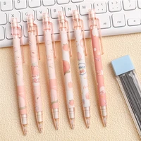 1pcs 0 5mm honey peach cute press mechanical pencil automatic pen office school supplies student kawaii stationery gifts refill
