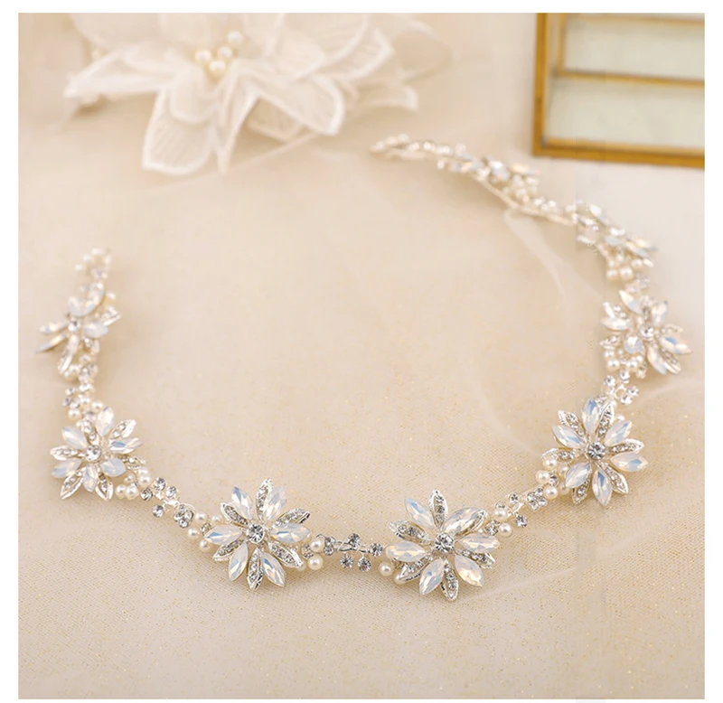 Bridal Hair Crown With Earrings Women Prom Hairband Handmade Accessories