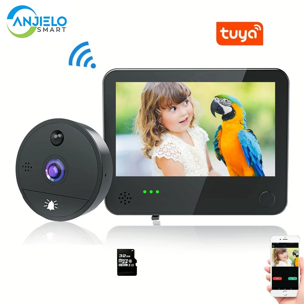 Enlarge Wifi Wireless Video Intercom For Home Video-eye Doorbell With Camera 1080P Monitor Tuya Smart Video Peephole Intercom Apartment