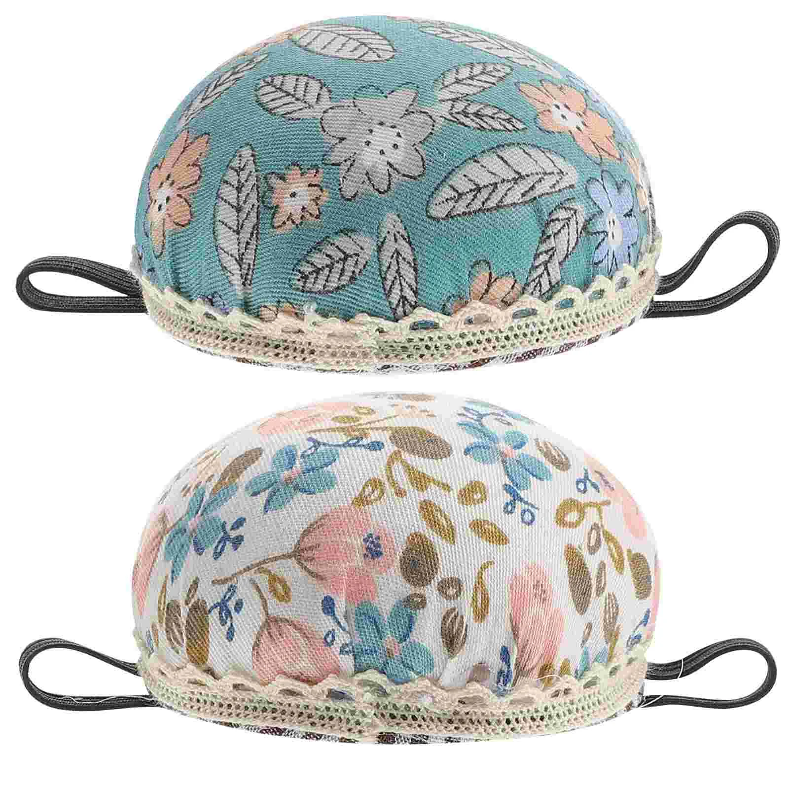 

2pcs Pin Cushion Floral Wrist Pin Cushions Wearable Needle Pincushions Sewing Tools for Sewing Tailor Cloth Ruler