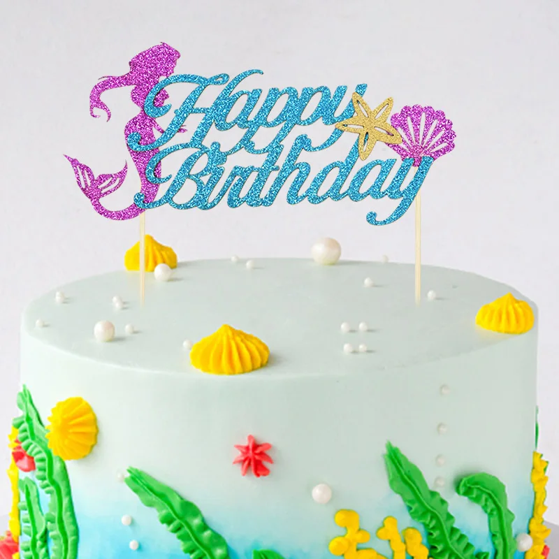 Тема русалки искусственные топперы для кексов детский душ украшение торта