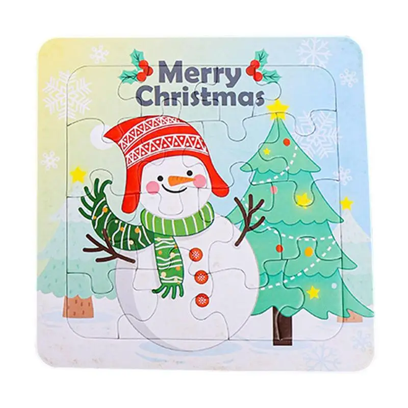 

Christmas Preschool Puzzles Wooden Puzzle For Toddlers Early Education Merry Christmas Holiday Themed Early Childhood Education