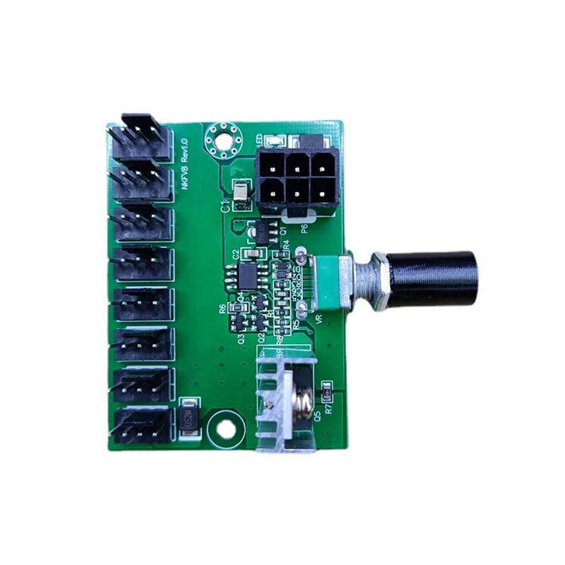 

Computer Case 12V Miner Fan Speed Controller 8-Channel Fan Hub PWM High-Power Violent Fan Controller Regulating Governor