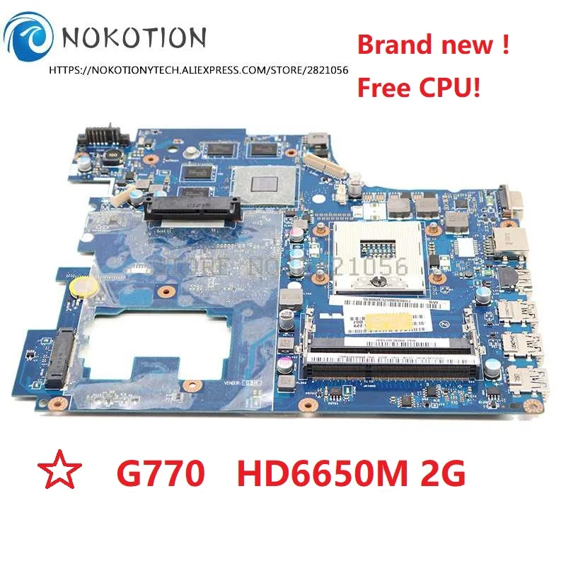 Новая материнская плата NOKOTION PIWG4 LA-6758P для ноутбука Lenovo IdeaPad G770 Y770 DDR3 HD 6650M 2G - купить